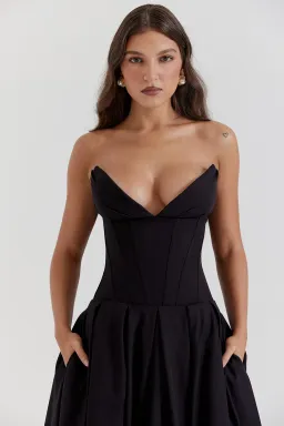 House Of CB Lady Strapless Midi Dress Black Size S / AU 8 for rent on The Volte - image 3