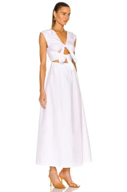 Sir The Label Anja Tie Midi Dress Chalk White Size 3 / 12 AU for rent on The Volte - image 2