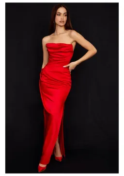 House Of CB Adrienne Strapless Corset Dress Scarlet Red Size M / AU 10  for rent on The Volte - image 1