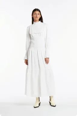Sir The Label Diana Smocked Gown Ivory Size 3/ AU 12 for rent on The Volte - image 1