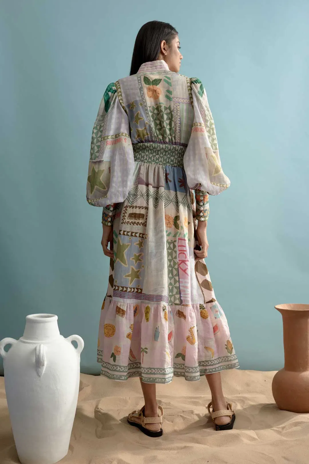 Alemais Emma Gale Shirtdress Multi Size 12 for rent on The Volte - main image