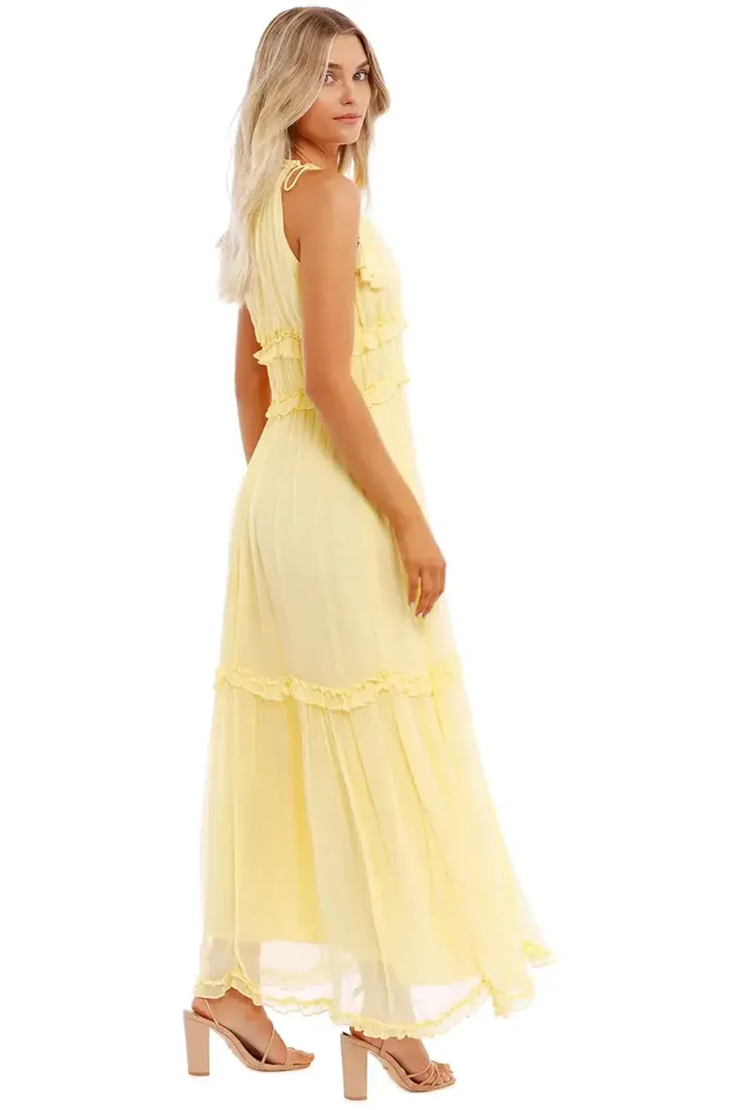 Ministry of Style Vintage Dreams Midi Dress in Butter Size 8 for rent on The Volte - main image