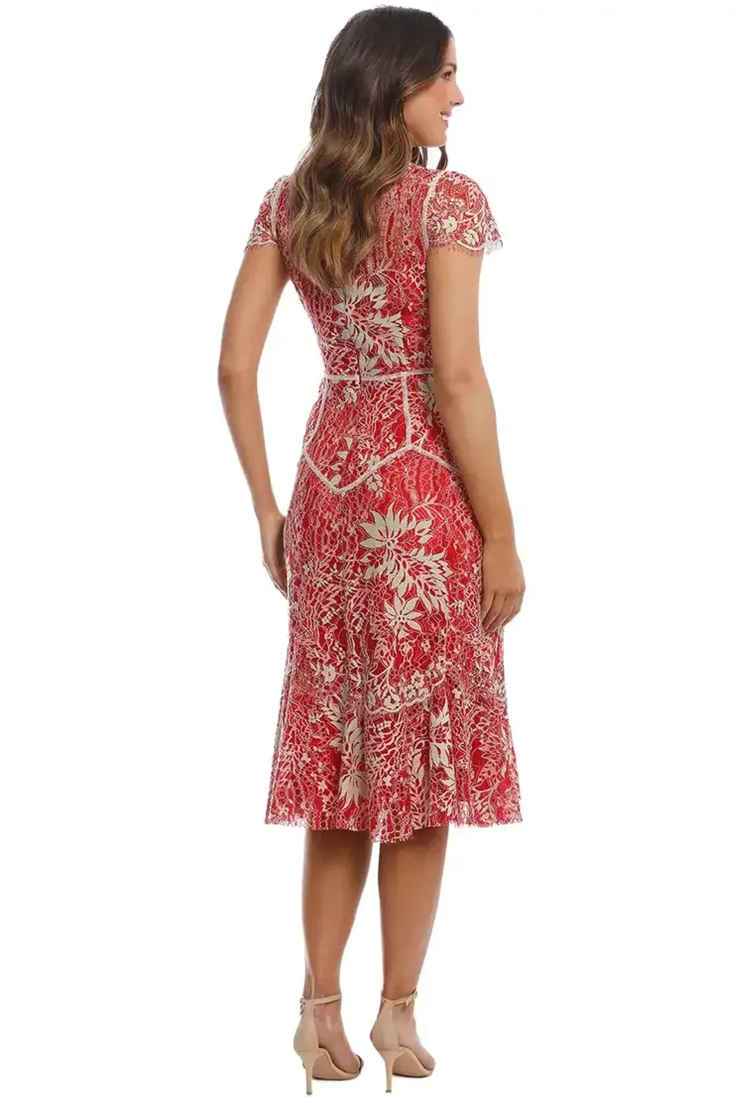 Moss and Spy Annika High Neck Dress Red Size 8 for rent on The Volte - main image