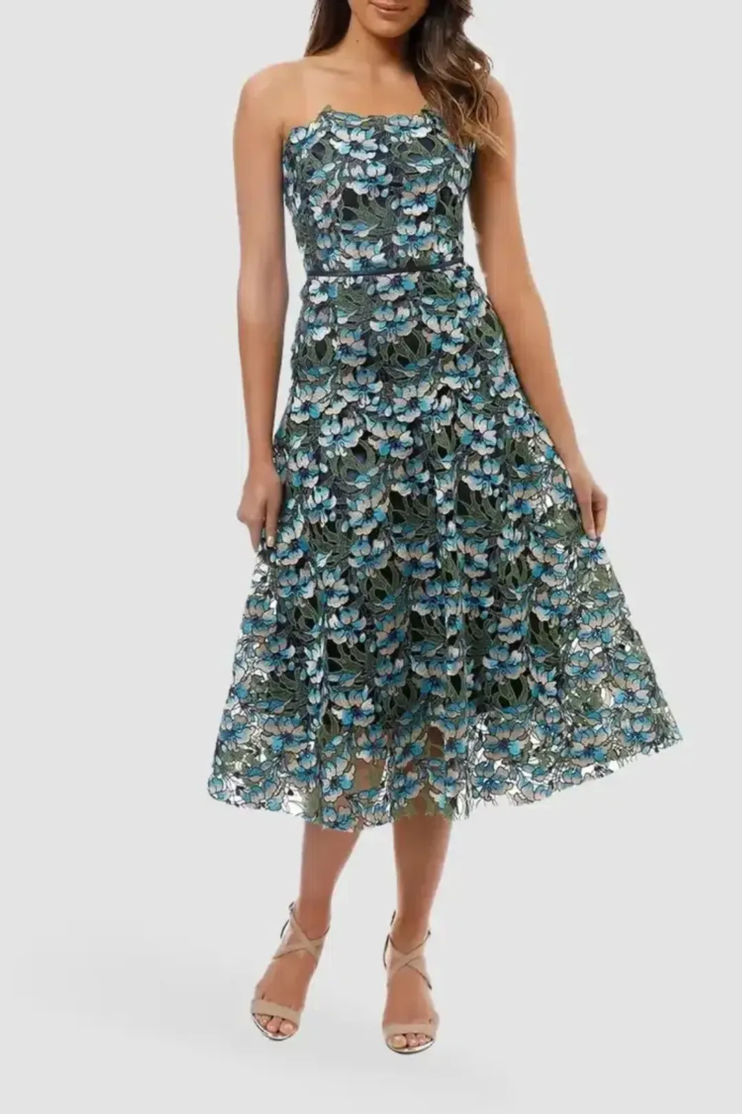 Moss and Spy Gardenia Strapless Dress Floral Size 12 for rent on The Volte - main image