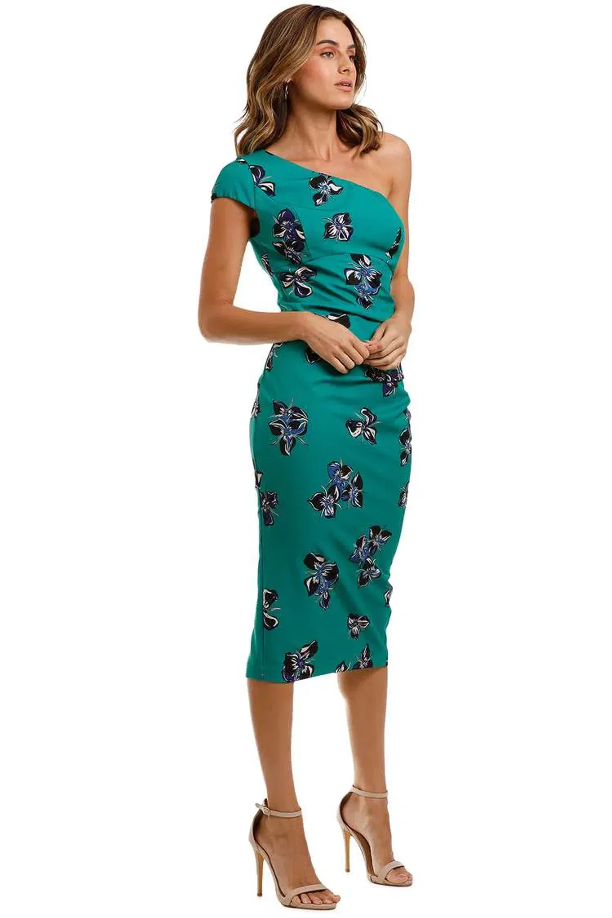 Moss and Spy Valencia One Shoulder Dress in Multi Size 12 for rent on The Volte - main image