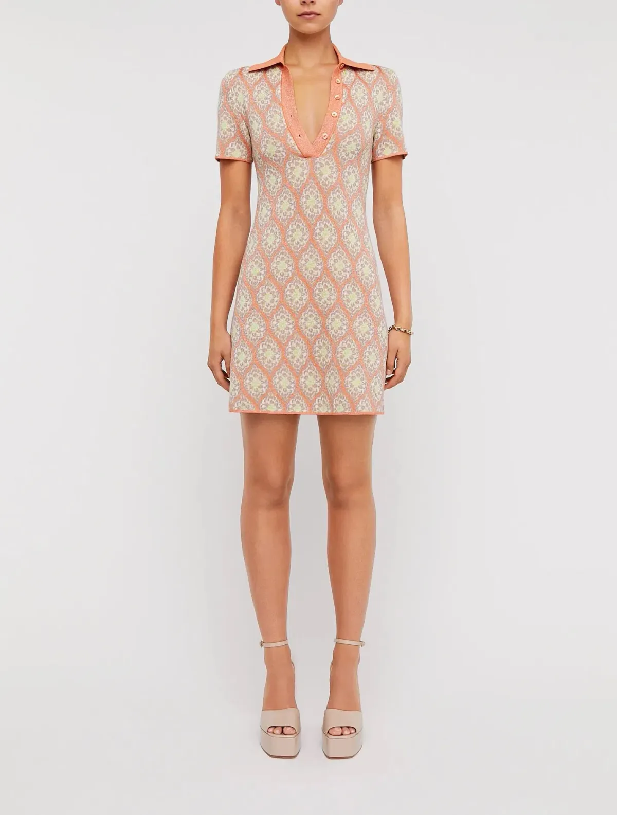 Scanlan Theodore Knit Brocade Mini Dress Print Size S / AU 8 for rent on The Volte - main image