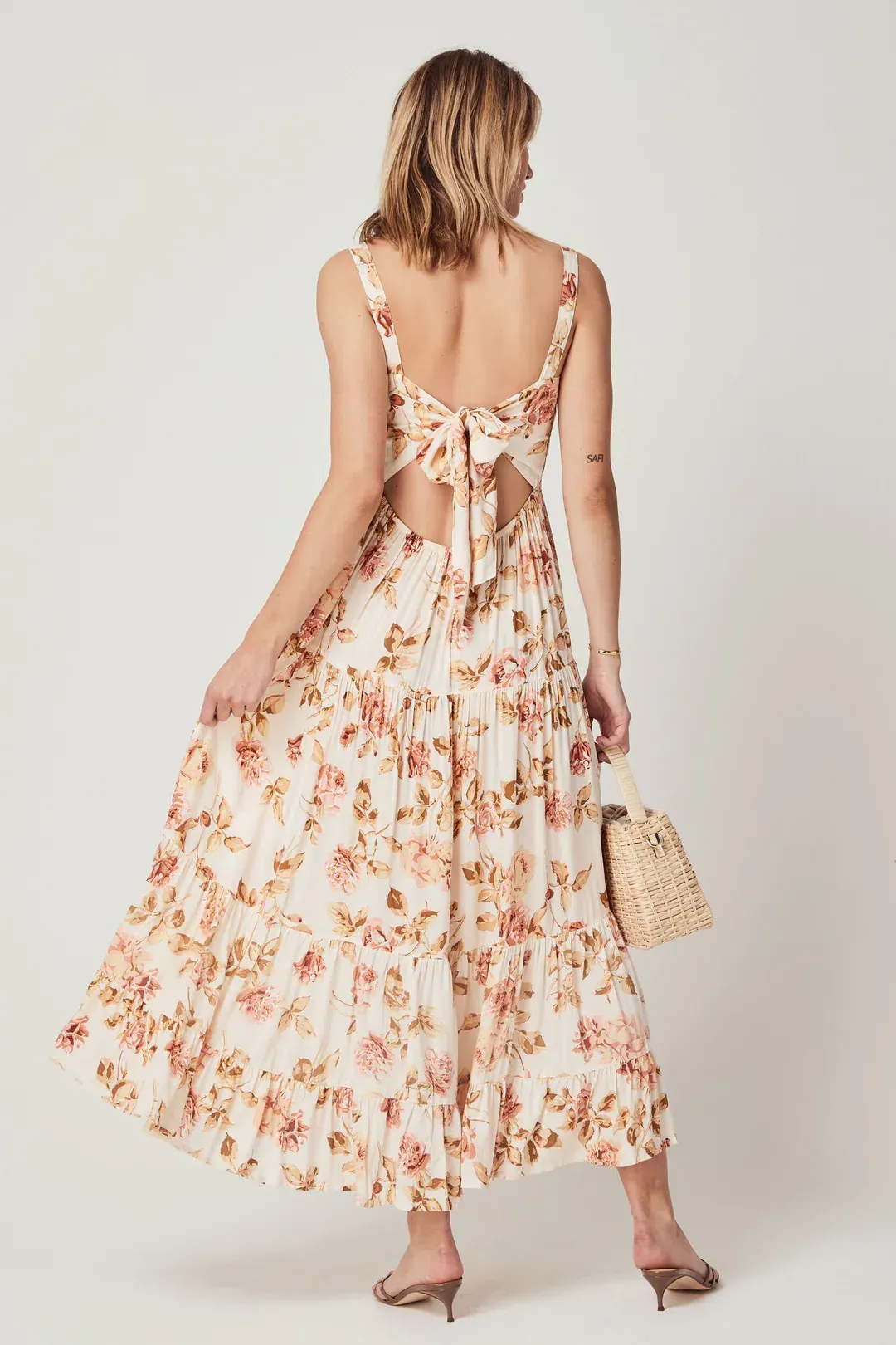 Auguste The Label Eden Maxi Dress Cream Floral Size 12 for rent on The Volte - main image