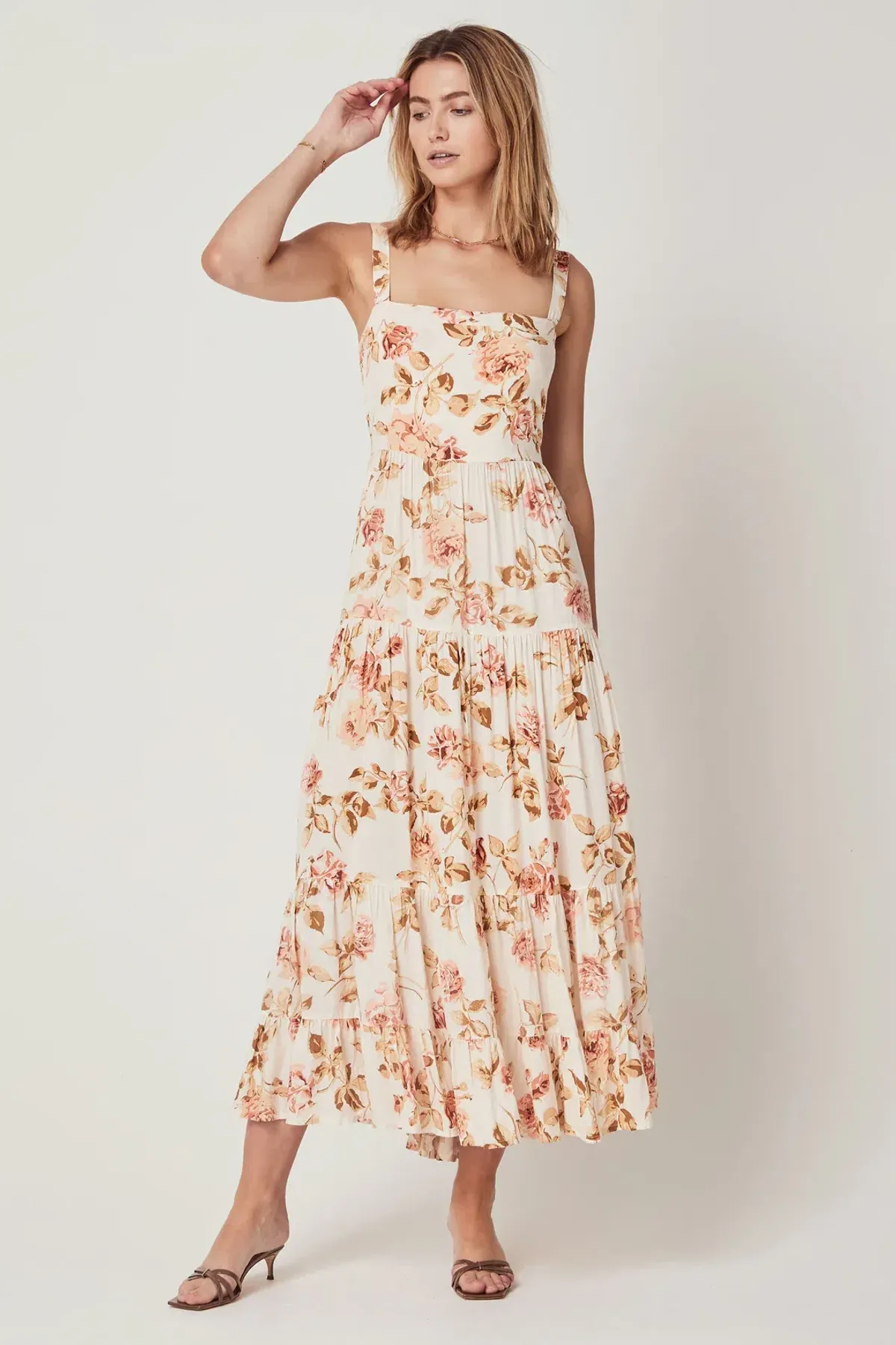 Auguste The Label Eden Maxi Dress Cream Floral Size 12 for rent on The Volte - main image