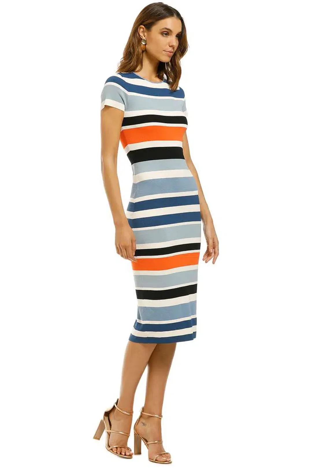 By Jonny Side Line Peplum Tee Dress Multi Size 12 for rent on The Volte - main image