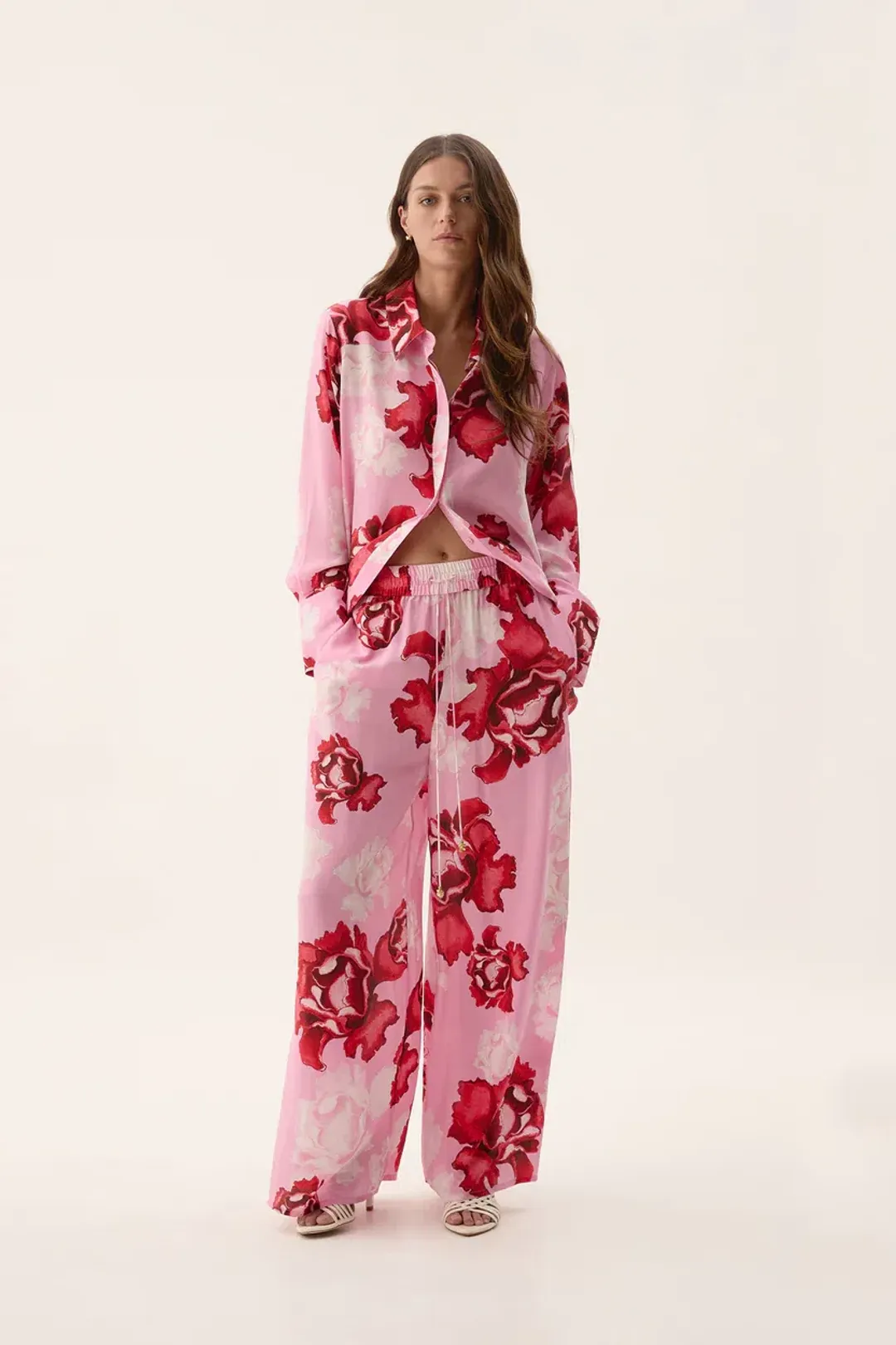 Aje Atomic Silk Shirt size 6 and Relaxed Pants set - size 8 for rent on The Volte - main image