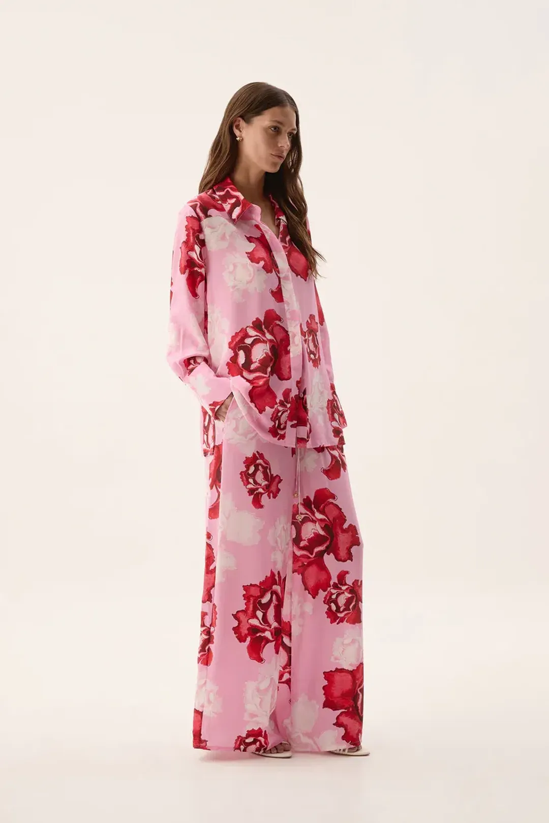 Aje Atomic Silk Shirt size 6 and Relaxed Pants set - size 8 for rent on The Volte - main image
