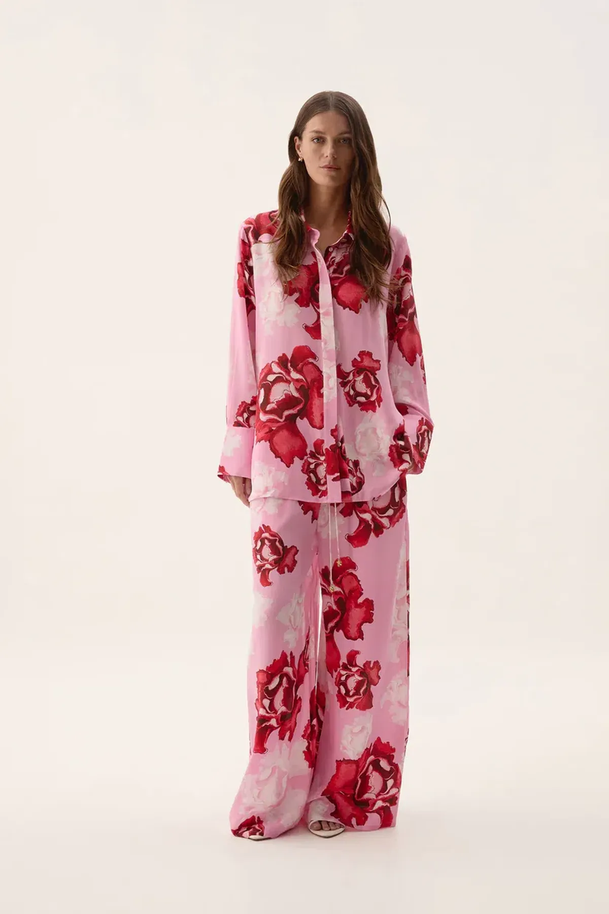 Aje Atomic Silk Shirt size 6 and Relaxed Pants set - size 8 for rent on The Volte - main image