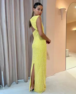 Camilla and Marc Riviera Column Dress Yellow Size 10 for rent on The Volte - image 1