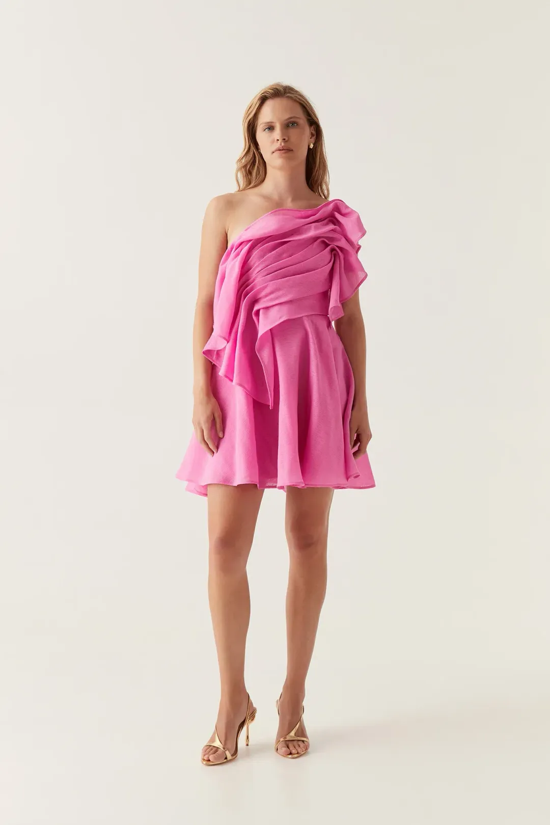 Aje Genesis Mini Dress Muted Fuschia Size AU 8 for rent on The Volte - main image