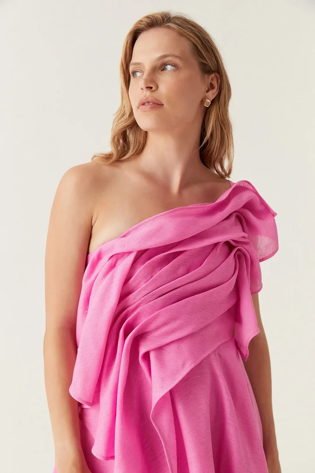 Aje Genesis Mini Dress Muted Fuschia Size AU 8 for rent on The Volte - main image