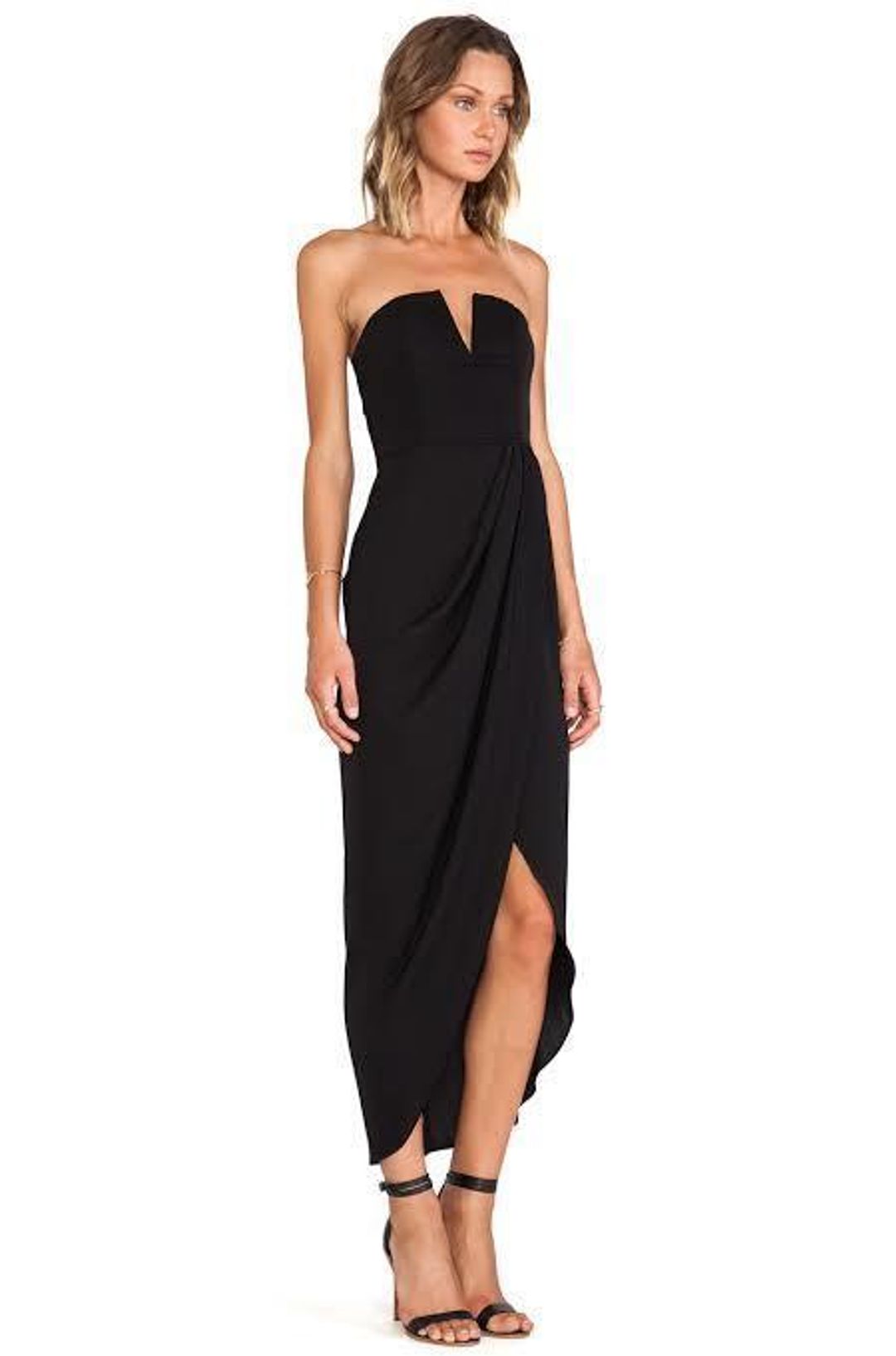 Shona Joy V Bustier Dress Black for rent on The Volte - main image