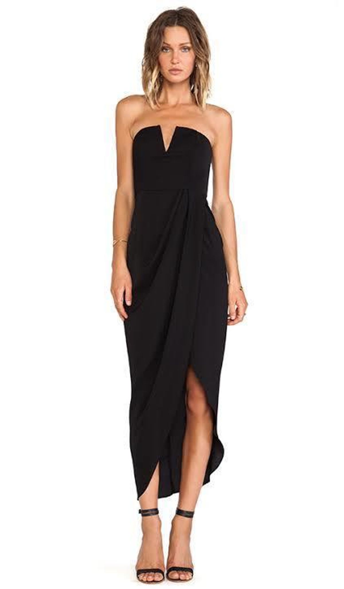 Shona Joy V Bustier Dress Black for rent on The Volte - main image