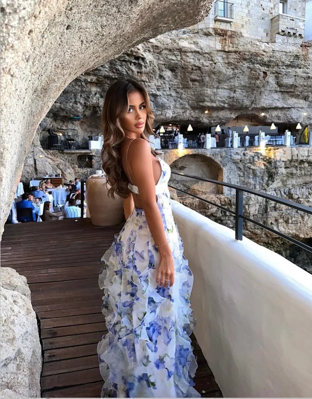 Menti Iris Flower Maxi Dress Blue Roses Size M / AU 10 for rent on The Volte - main image