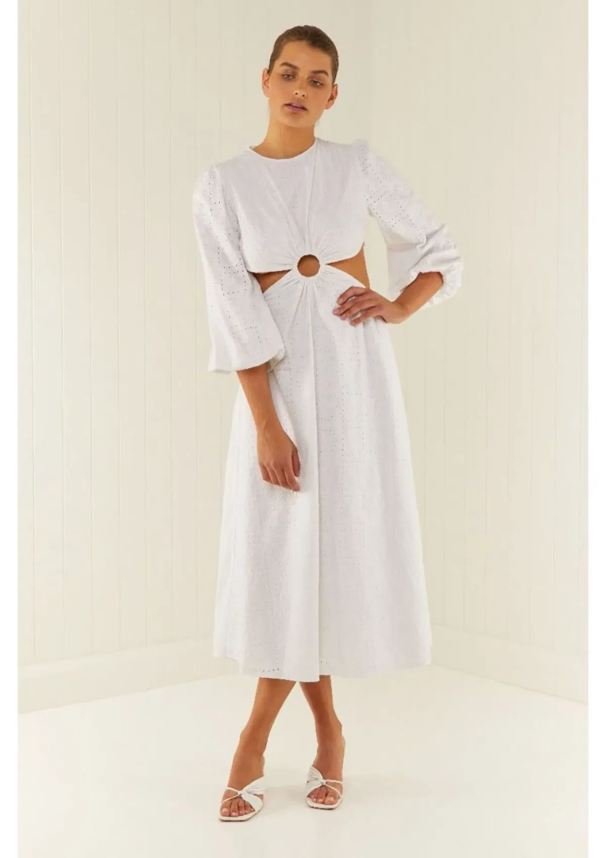 Palm Noosa Domino Dress in White Size 14 for rent on The Volte - main image