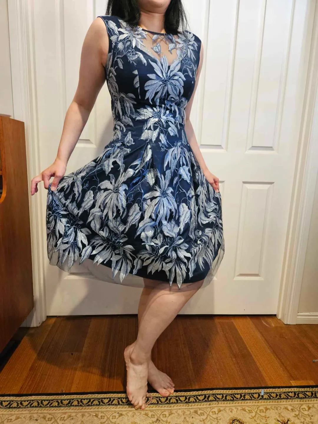 Anthea Crawford Blue Floral Dress Floral Size 10  for rent on The Volte - main image
