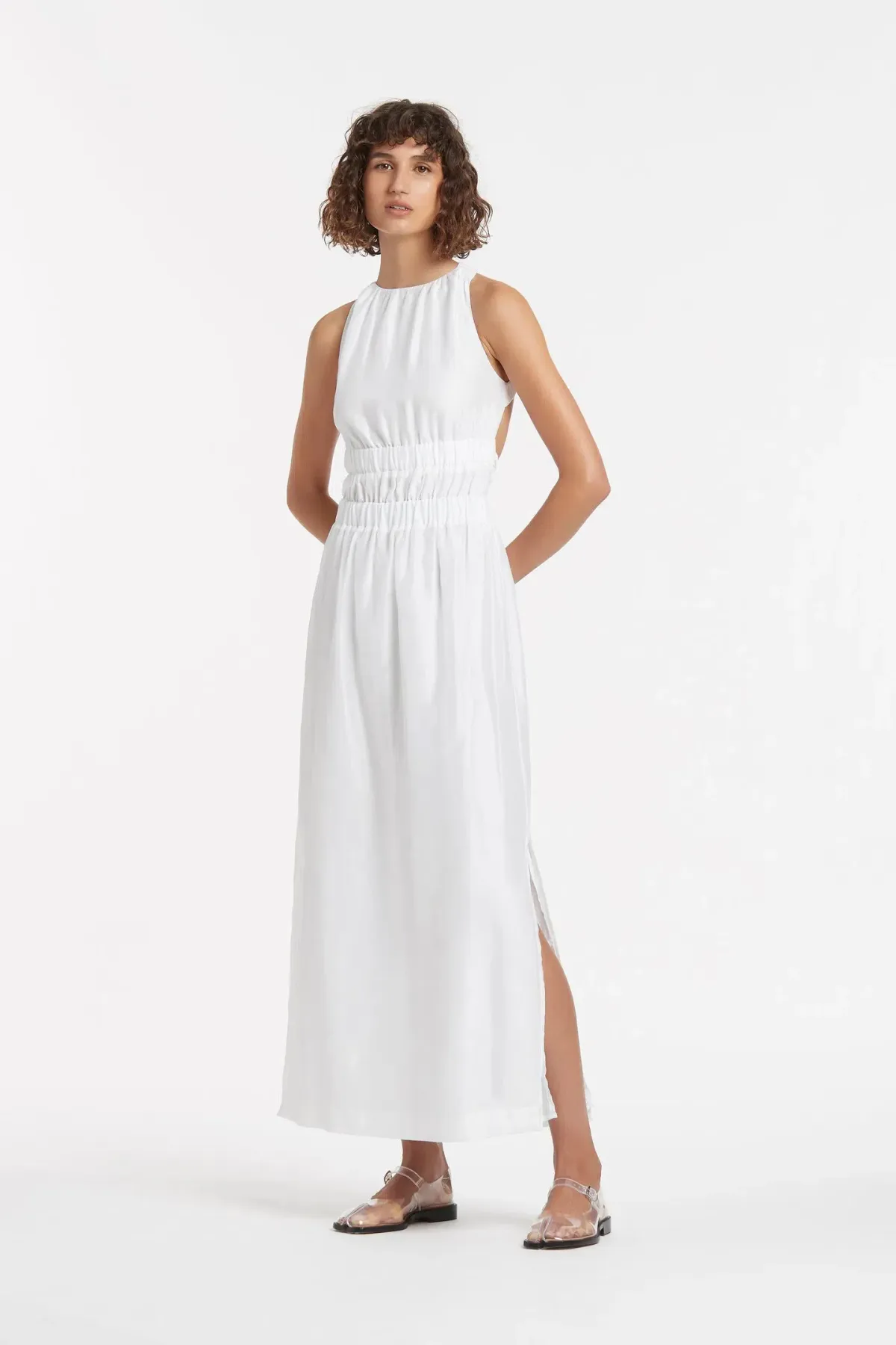 Sir The Label Franc Cross Back Gown Ivory Size 0/AU 6 for rent on The Volte - main image