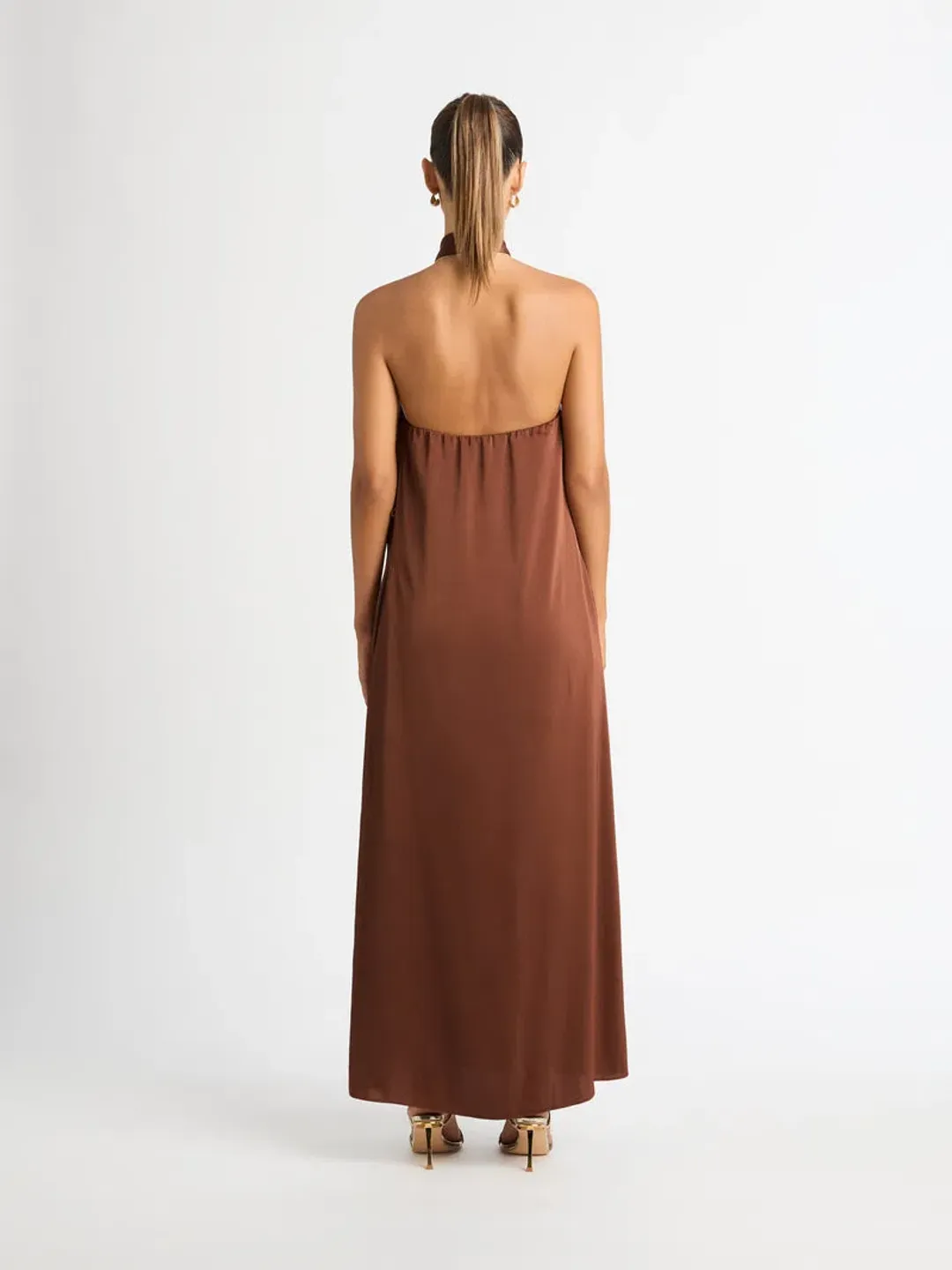 Sheike Destiny Maxi Dress Brown Size 10 for rent on The Volte - main image