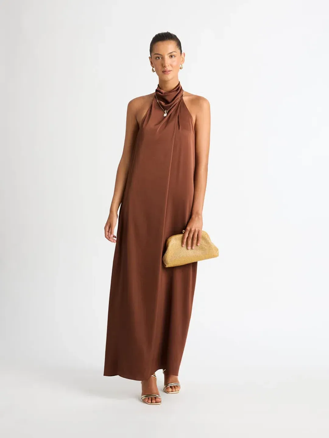 Sheike Destiny Maxi Dress Brown Size 10 for rent on The Volte - main image