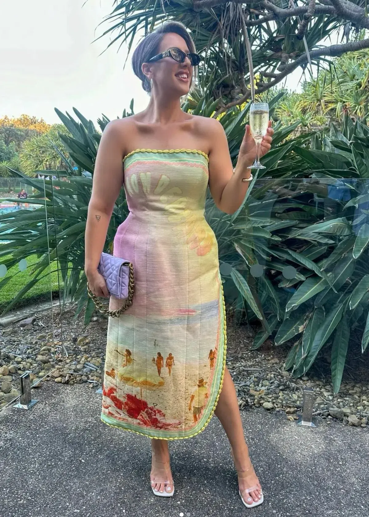 Zimmermann Coaster Structured Midi Dress in Poster Print Size 3/AU 14 for rent on The Volte - main image