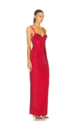 Area Crystal Embellished Gown Red Size 8 for rent on The Volte - image 1