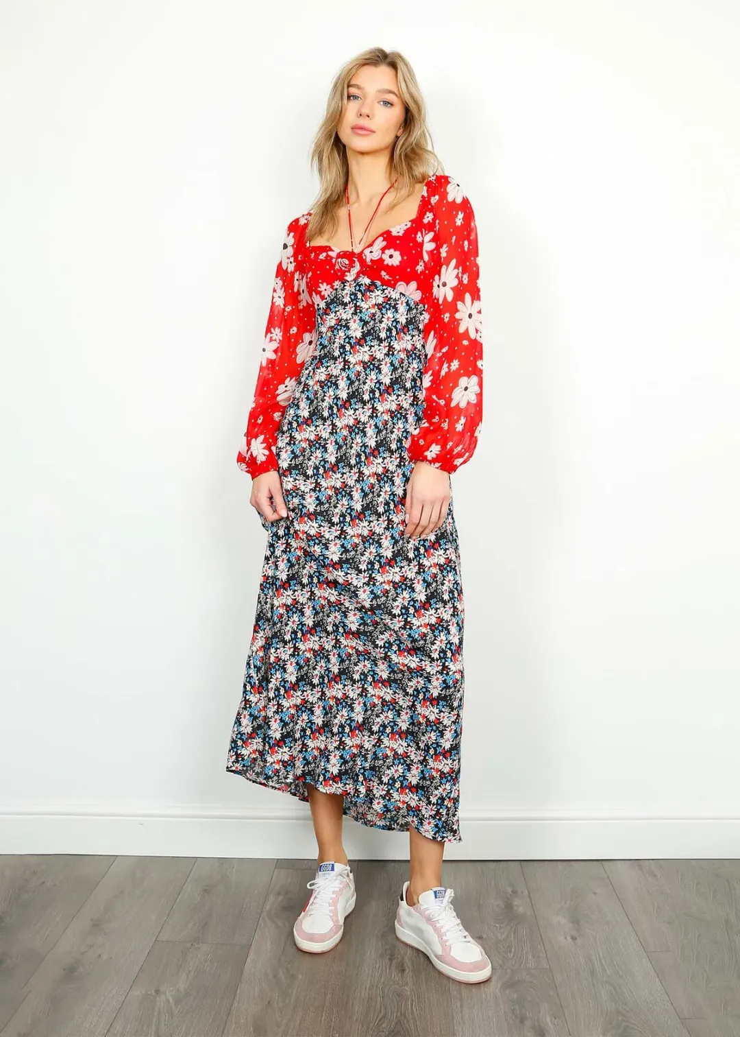 Rixo Jeanie Dress Multi Floral Size XXS / AU 6 for rent on The Volte - main image