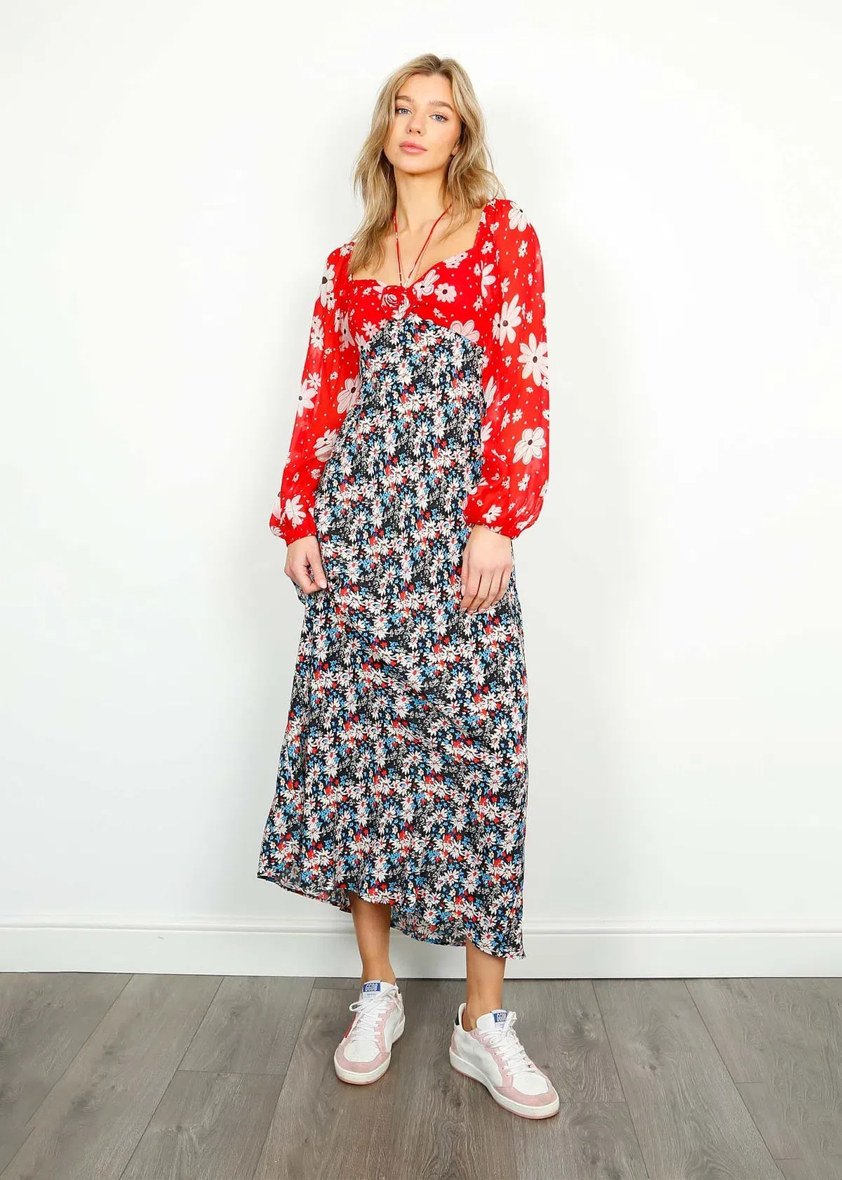 Rixo Jeanie Dress Multi Floral Size XXS / AU 6 for rent on The Volte - main image