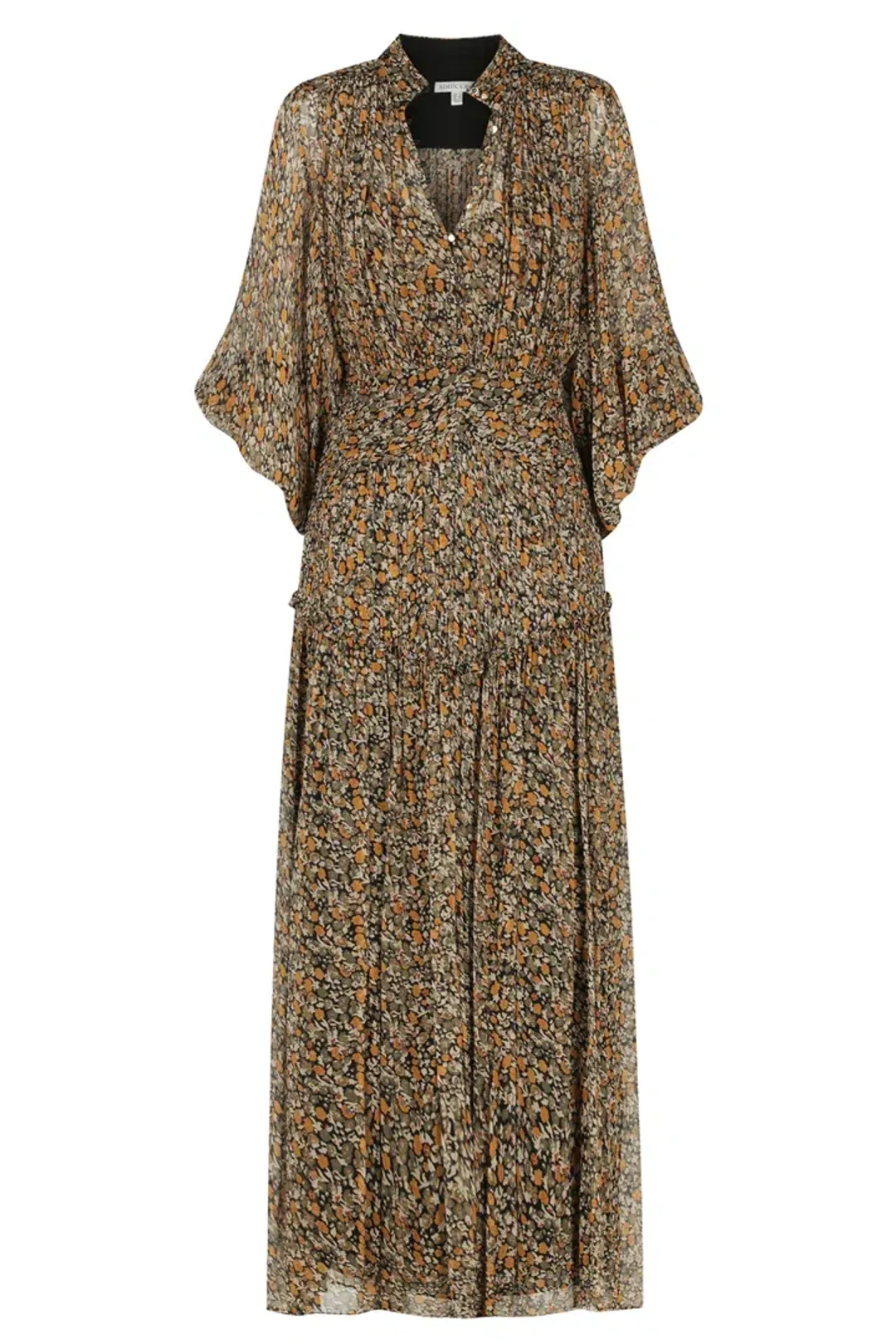 Shona Joy Paloma Button Up Midi Dress Multi Floral Size 8 for rent on The Volte - main image