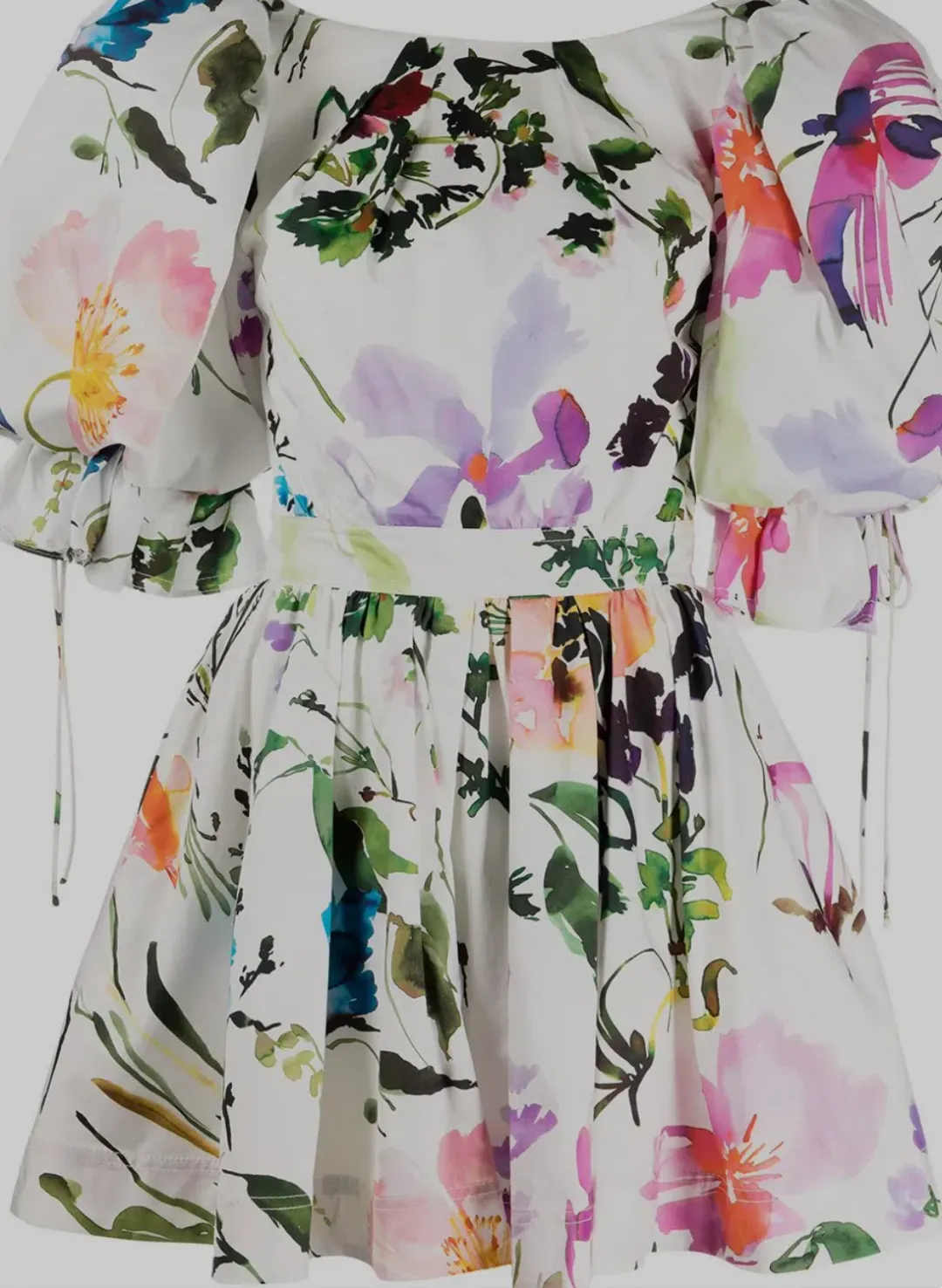 Aje Drift Puff Sleeve Mini Dress in Botanic Floral Print Size 10 for rent on The Volte - main image