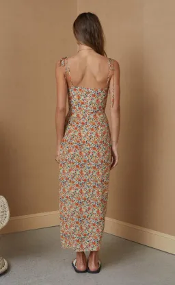 Bec & Bridge Wild Poppies Midi Dress Print in Orange Size 12  for rent on The Volte - image 3