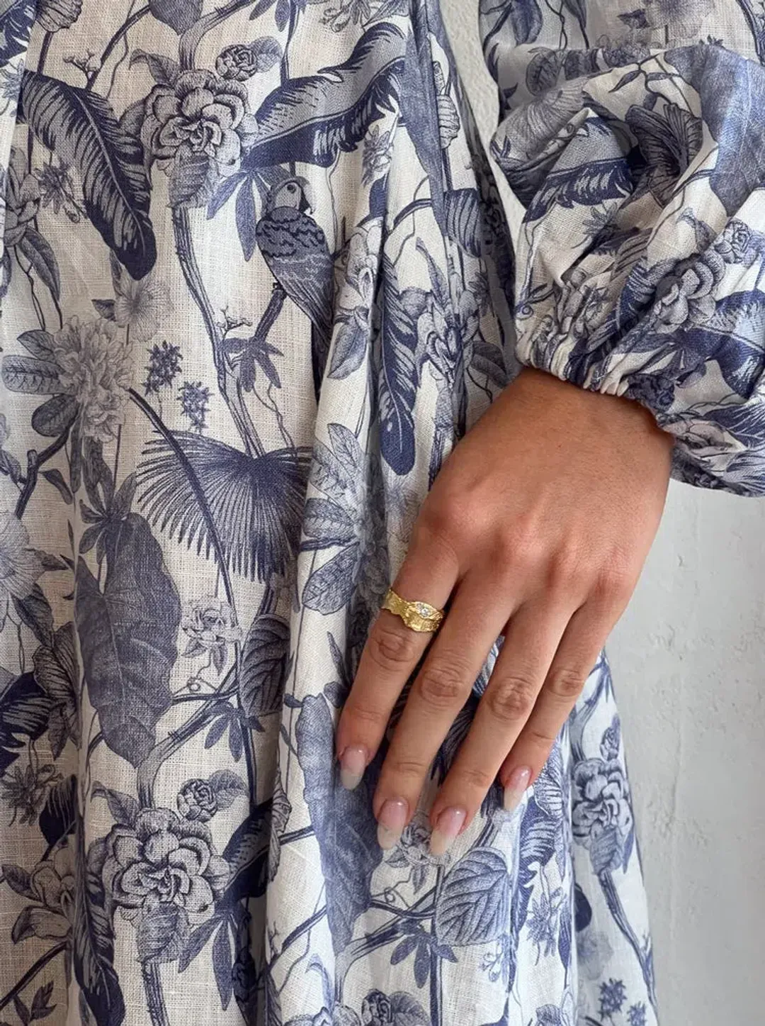 Palm Noosa Noddy Dress Blue Jungle Print Size 12 for rent on The Volte - main image