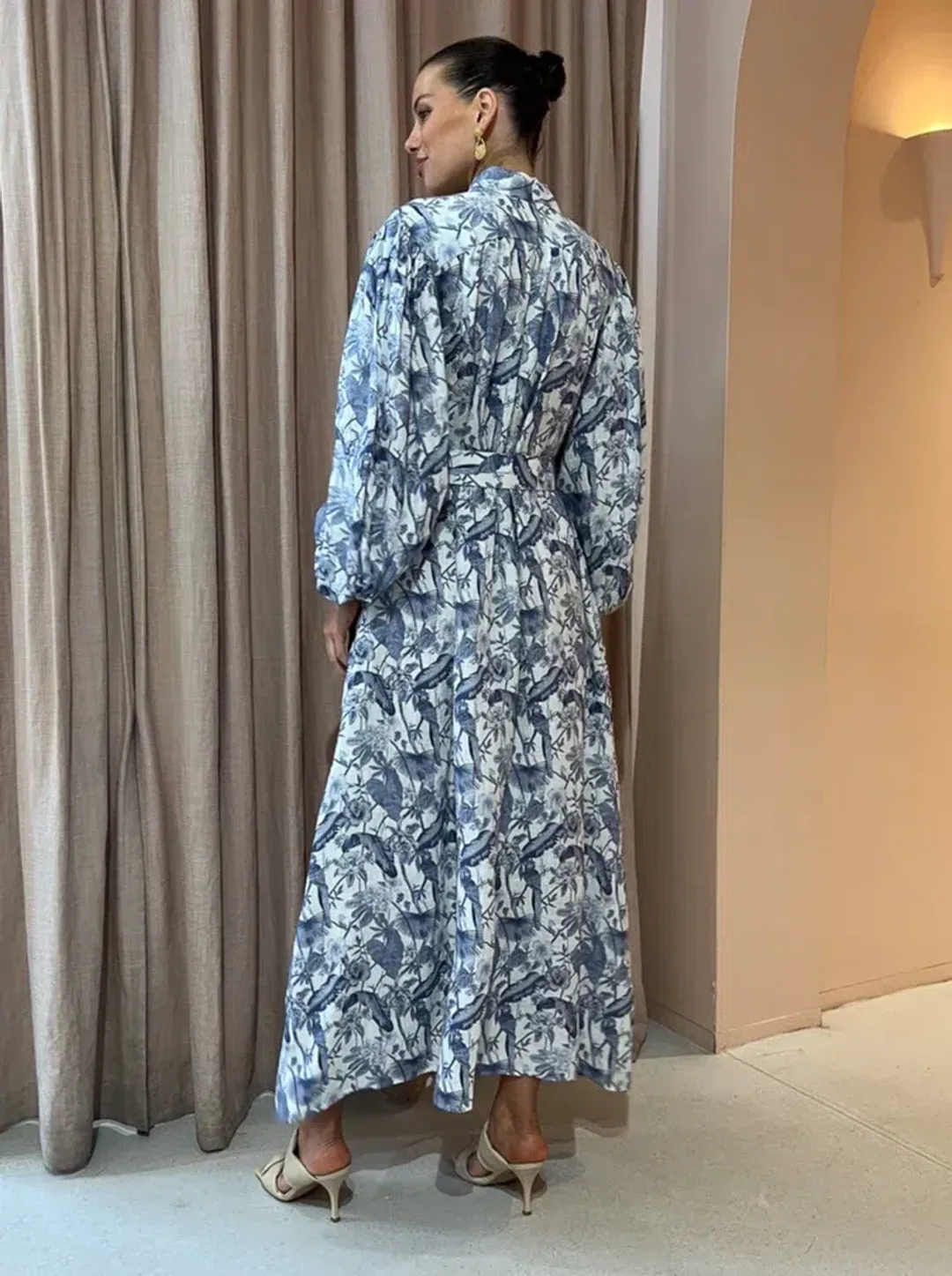 Palm Noosa Noddy Dress Blue Jungle Print Size 12 for rent on The Volte - main image
