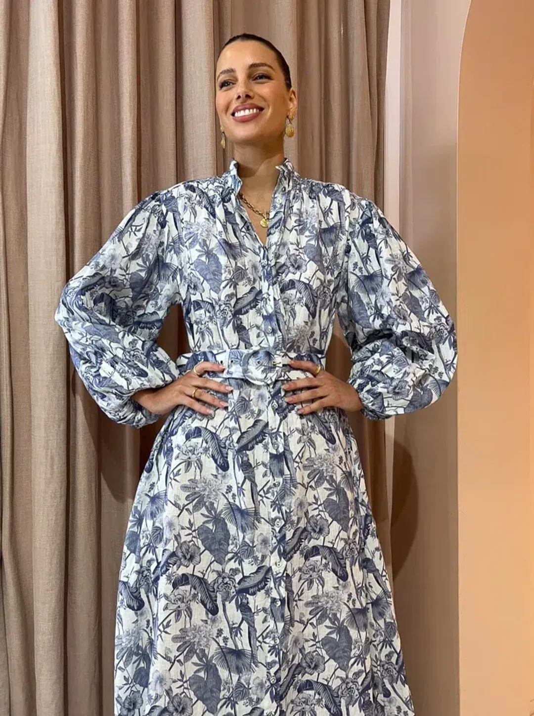 Palm Noosa Noddy Dress Blue Jungle Print Size 12 for rent on The Volte - main image