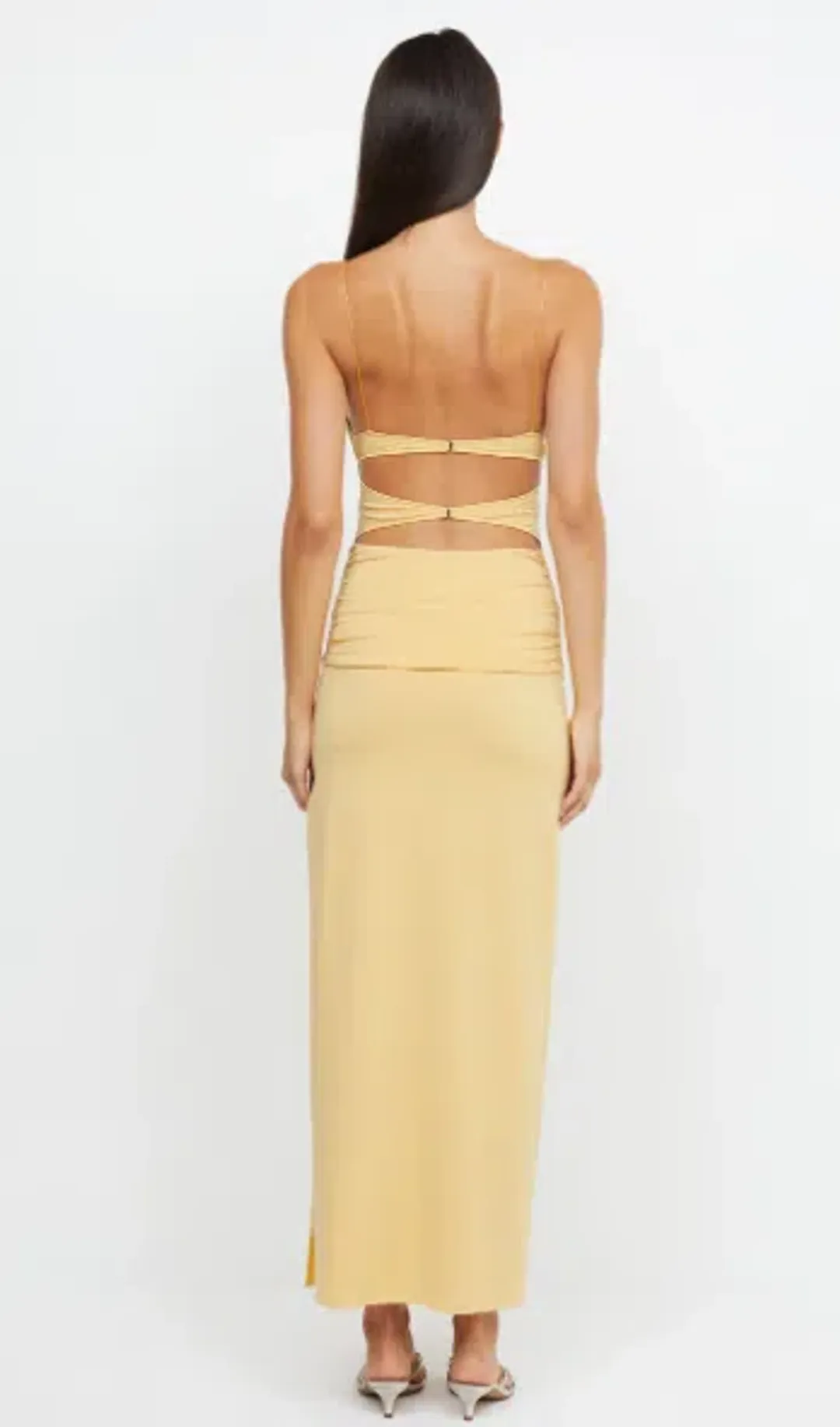 Bec & Bridge Montana Twist Maxi Dress Yellow Size 8 for rent on The Volte - main image