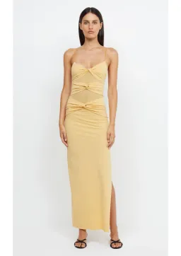 Bec & Bridge Montana Twist Maxi Dress Yellow Size 8 for rent on The Volte - image 1