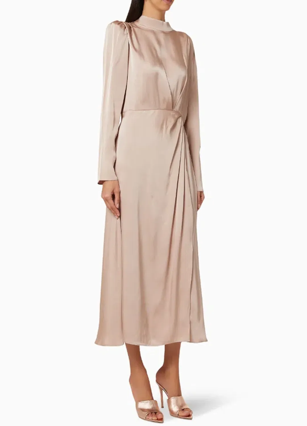 Anine Bing Kim Silk Dress Beige Size S / AU 8 for rent on The Volte - main image