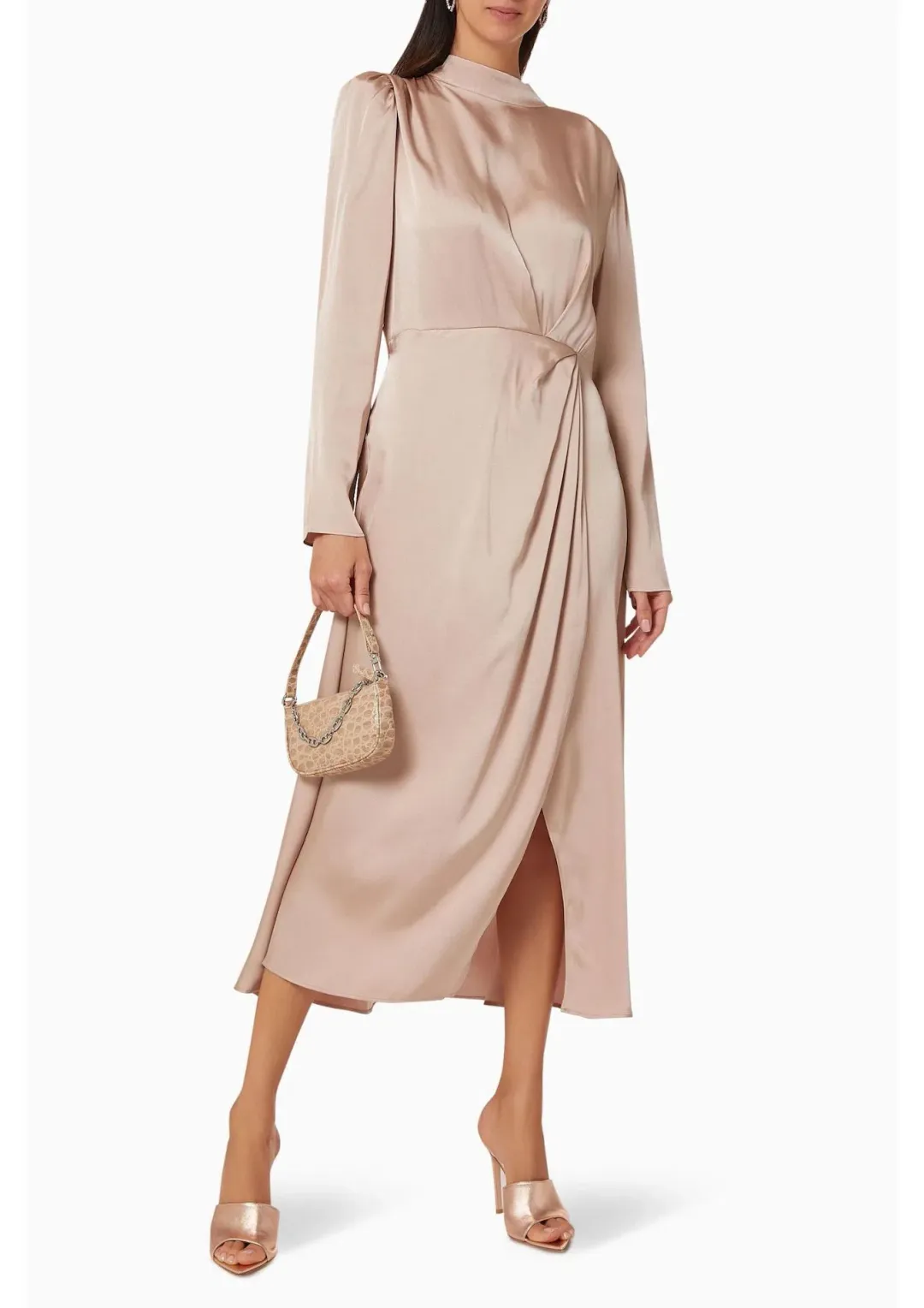 Anine Bing Kim Silk Dress Beige Size S / AU 8 for rent on The Volte - main image