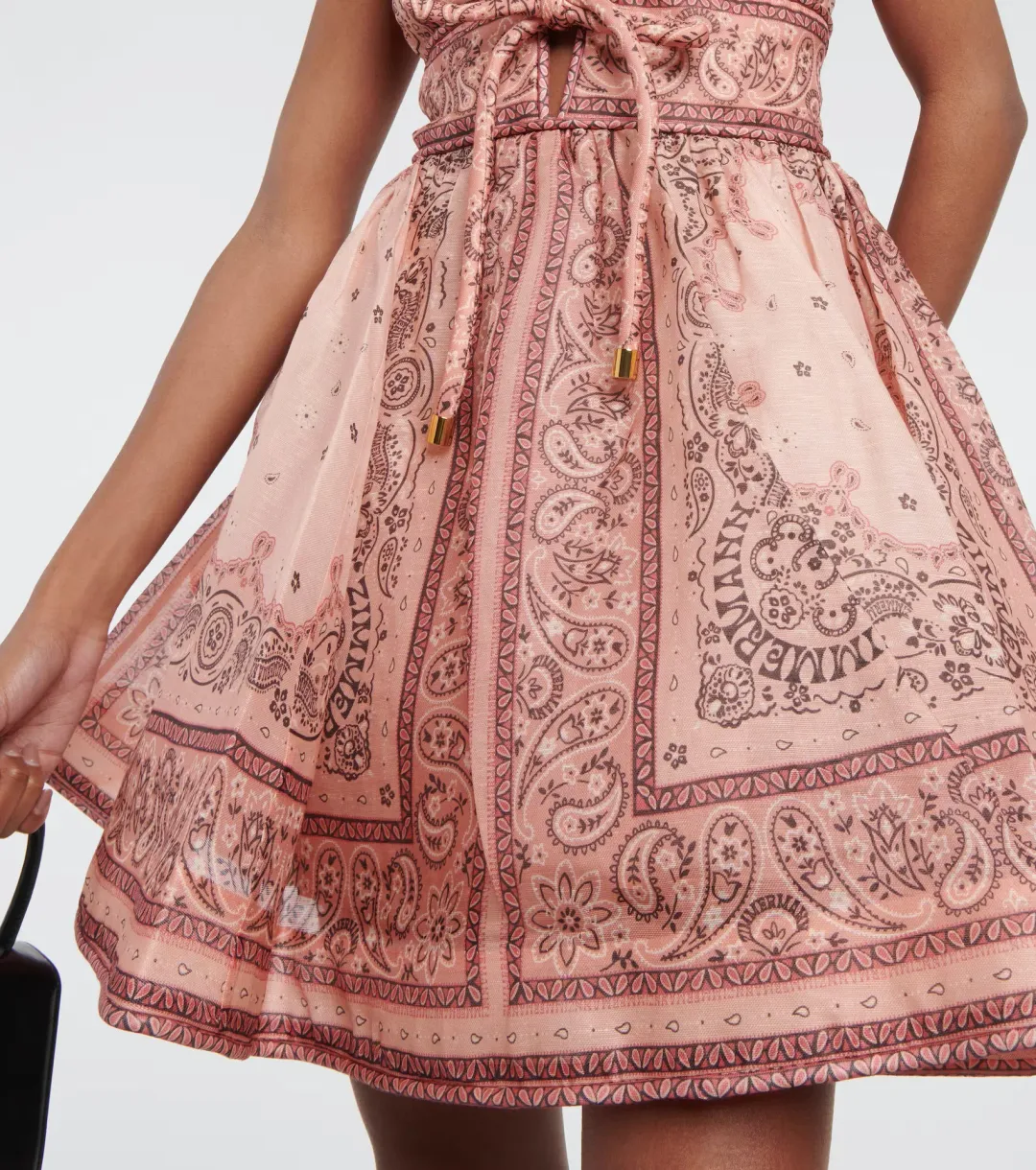 Zimmermann Matchmaker Structured Mini Dress Pink Bandana Size 0 / AU 8 for rent on The Volte - main image