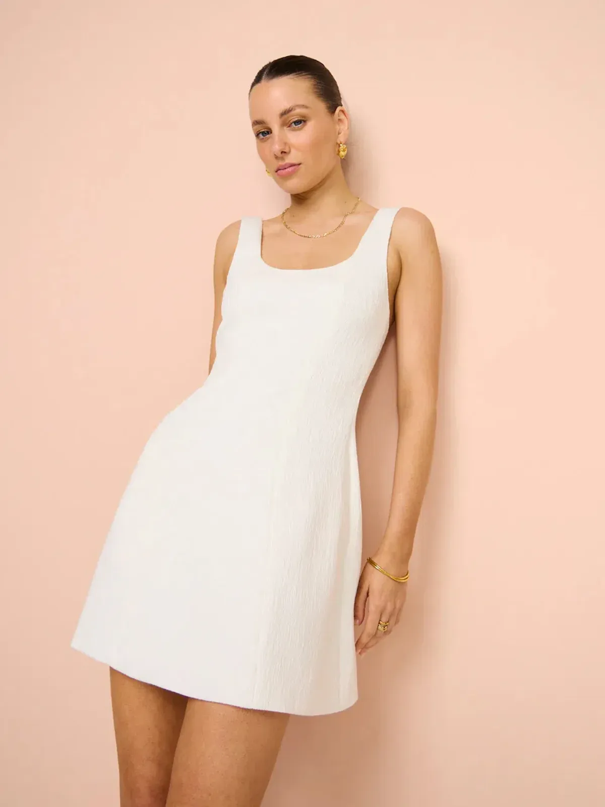 Anna Quan Riona Mini Dress Cream Size 8 for rent on The Volte - main image