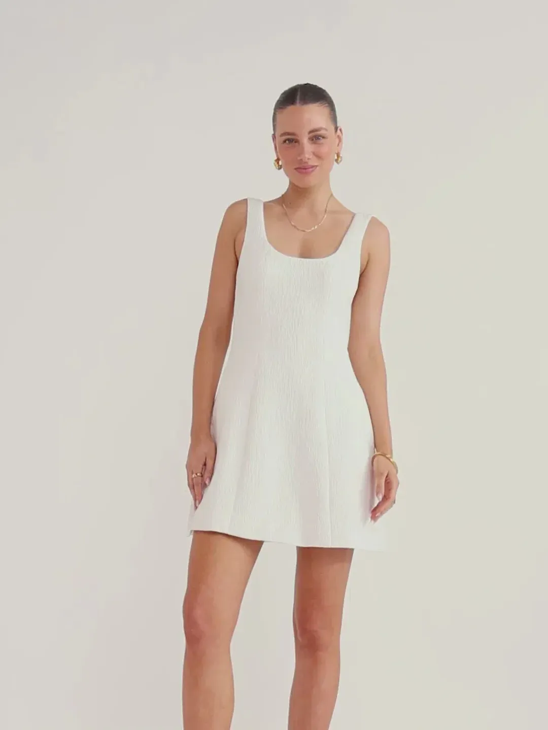 Anna Quan Riona Mini Dress Cream Size 8 for rent on The Volte - main image