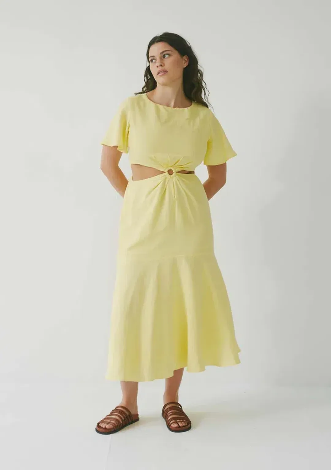 Jillian Boustred Link Dress Yellow Size AU 12 for rent on The Volte - main image