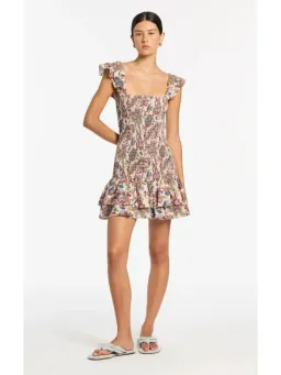 Sir The Label Bettina Shirred Mini Dress Wiltshire Floral Size 1 / AU 8 for rent on The Volte - image 1