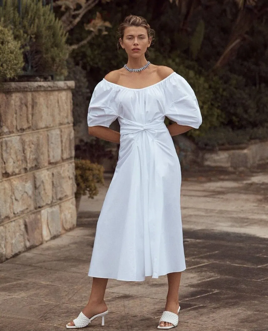 Scanlan Theodore White Cotton Maxi Dress White Size 6 for rent on The Volte - main image