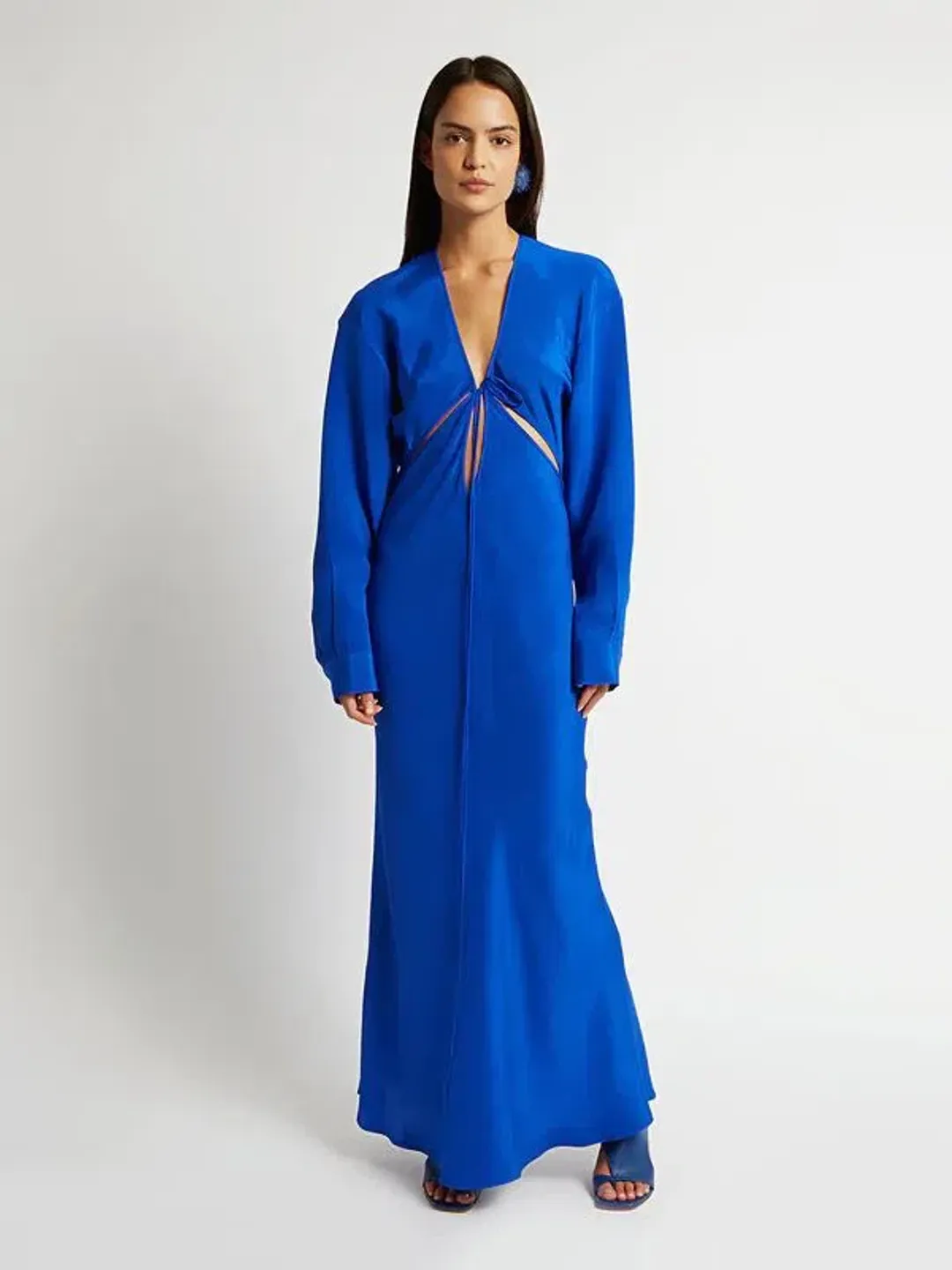 Christopher Esber Triquetra Shirt Dress Blue Size 12 for rent on The Volte - main image