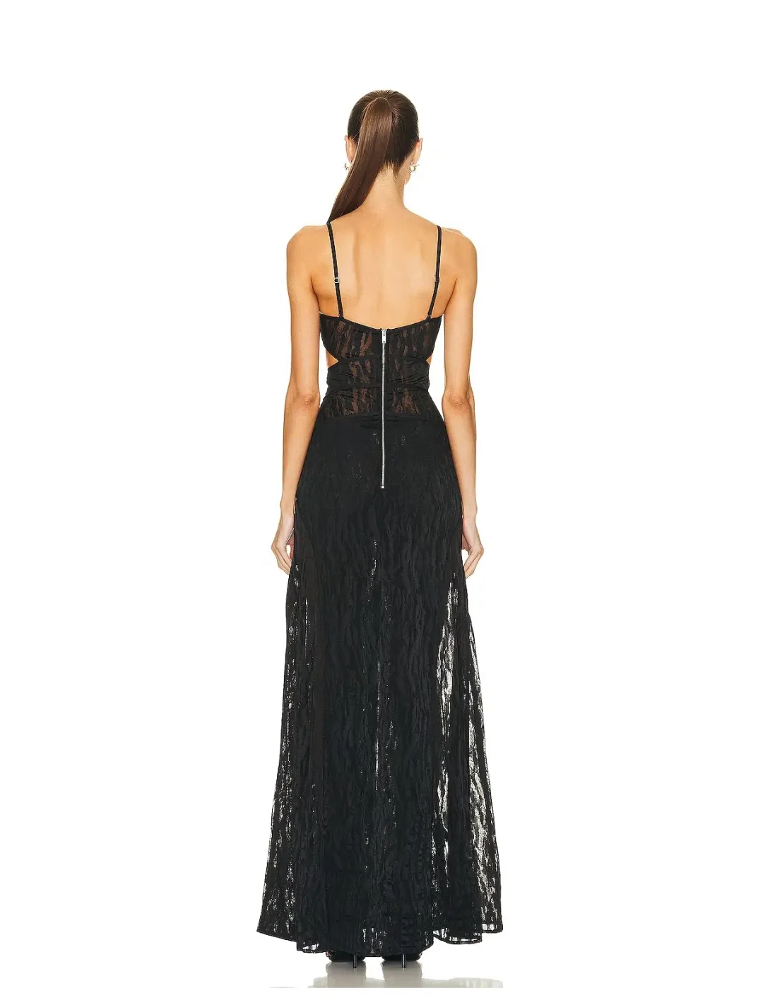 Dion Lee Fork Frame Leaf Dress Black Size 12 for rent on The Volte - main image