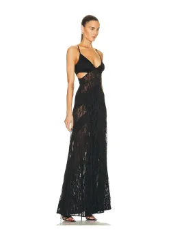 Dion Lee Fork Frame Leaf Dress Black Size 12 for rent on The Volte - image 2